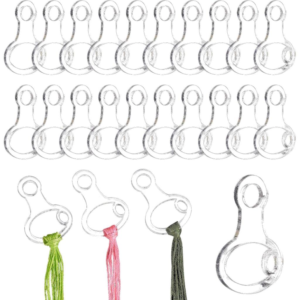 40Pcs Acrylic DIY Cross Stitch Thread Organizer Transparent Cross Stitch Storage Holder Clear Winding Boards Floss Bobbins