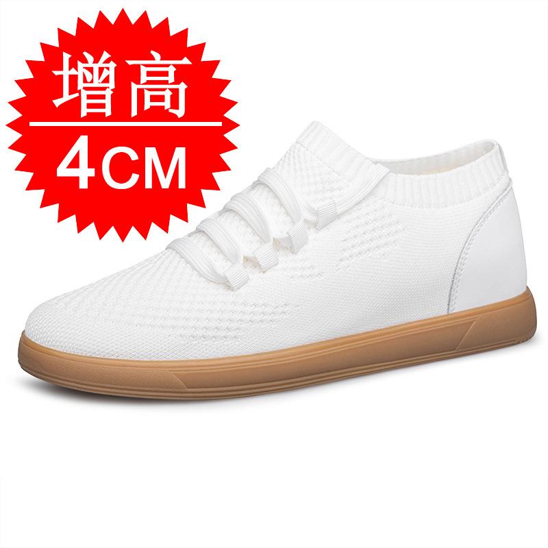 Invisible inner heightening men's shoes 8cm breathable flying weaving fashion mesh heightening shoes men's 6 sports shoes casual board shoes
