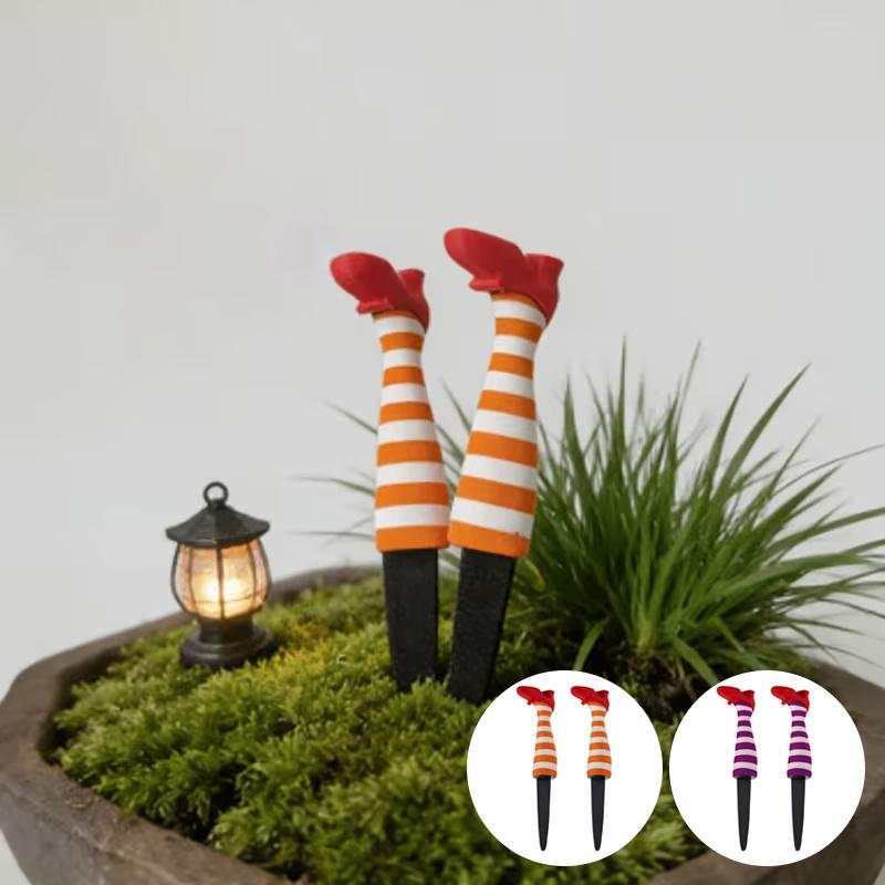 Mini Witch's Leg Flower Pot Decoration Set Plant Holder Garden Courtyard Lawn Decor Desktop Ornament Gift Flowerpot Additions