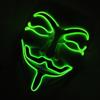 Halloween Glowing V Mask EL Wire Neon Light Up Anonymous Mask Cosplay Horror Luminous Mask for Man Women Haunted House Props