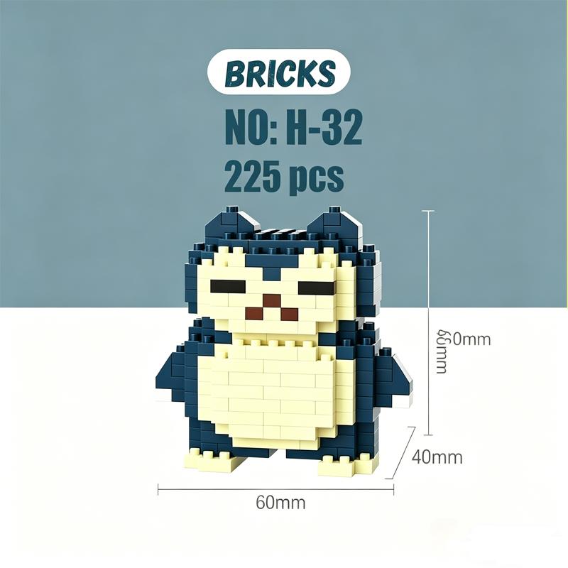 Micro Building Blocks Charmander Pikachu Action Figures Gengar Mini Bricks Model Diy Puzzle Toy For Kids Toys Gift