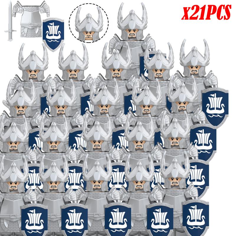 New 8pcs/lot MOC Uruk-hai Orc Army Group Orcus Figures Model Building Blocks LOTR Bricks Medieval Toys for Children gifts