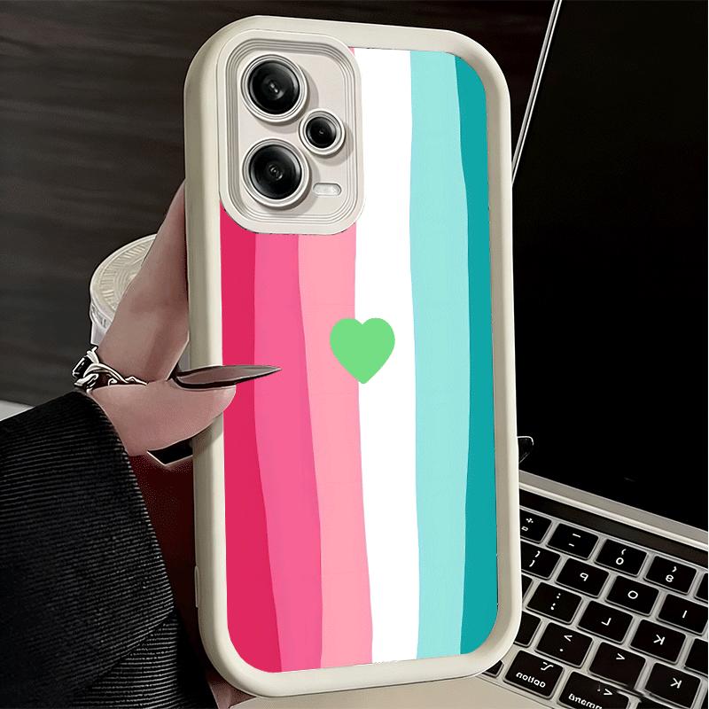 Rainbow Gradient Love Desgin Soft Phone Case for Xiaomi Poco X7 X6 X5 Pro X4 Gt X3 F7 Ultra M8 M7 Redmi 15C 15 14C 13 13C 12 12C
