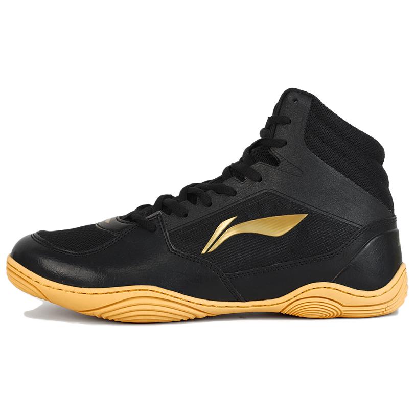 Li-Ning Training Shoes Unisex High-top Black Gold/Li-Ning Red