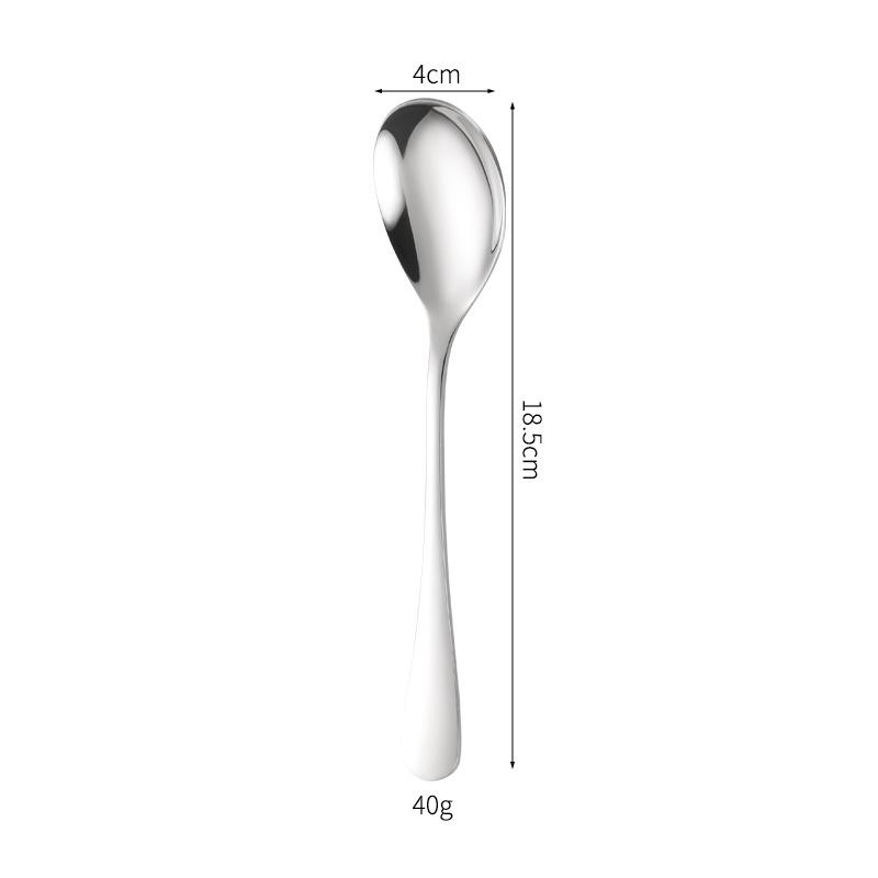 Stainless Steel Long Handle Soup & Dessert Spoon with Round Point – Western Tableware Series 1010