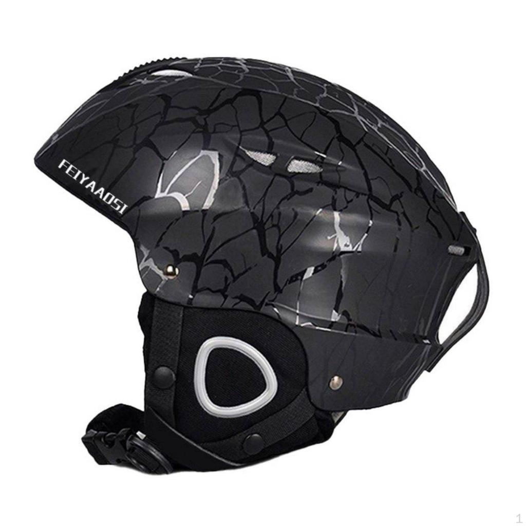 Ski Helmet, winterboard Helmet with Integrated Goggles, Adjustable Fit,