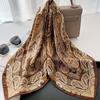 27.56" Paisley Print Small Square Scarf Simulated Silk Thin Neck Scarf Mature Style Sunscreen Headscarf For Women