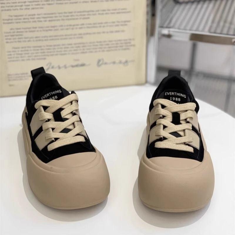 Fluffy Women's Shoes Show Feet Small Platform Bread Shoes Women 2025 New Spring and Autumn Versatile Chic Internet Celebrity Casual Board Shoes Tide