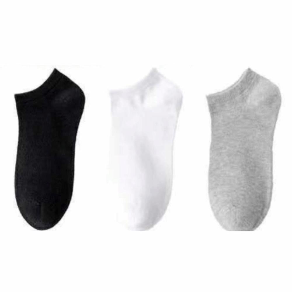 3Pairs Solid Color Invisible Socks Thin Men's Short Socks Boat Socks  Fitness Travel