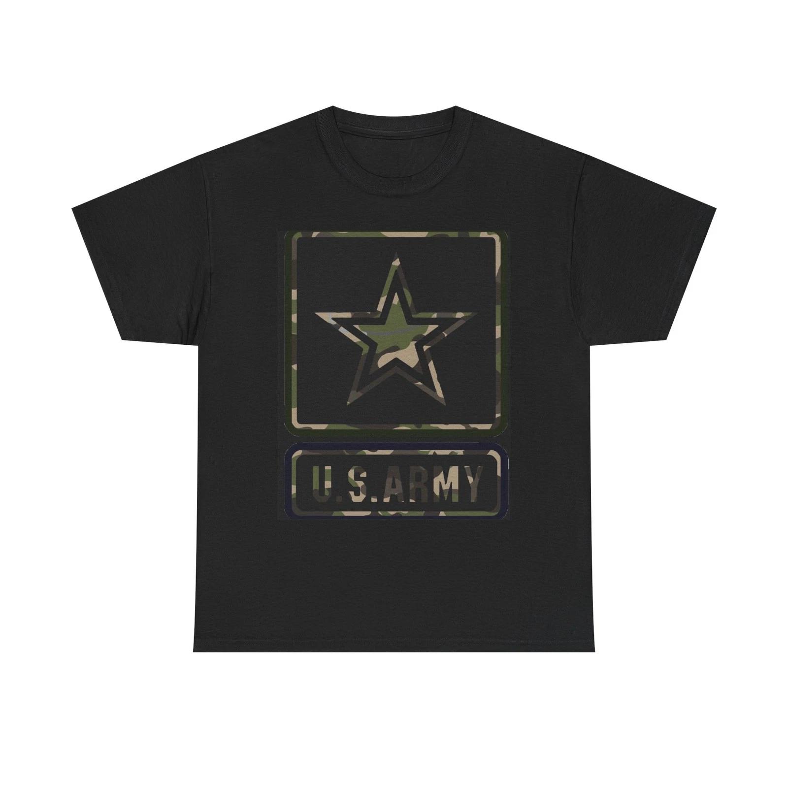 US Army Graphic T Shirt Military Retro Camo Unisex Heavy Cotton Tee 4XL