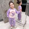 Toddler Girl Spring Autumn Cartoon Sweatshirt Set Cute Long Sleeve Two Piece Outfit Fashionable Casual Clothes