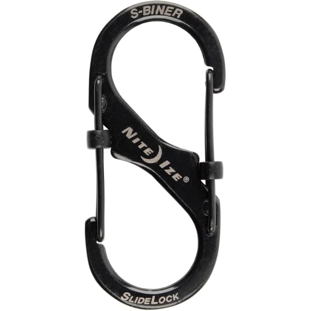 Nite Ize S-Biner SlideLock #2 Black Multi-Use Carabiner Clip Durable Lightweight Design