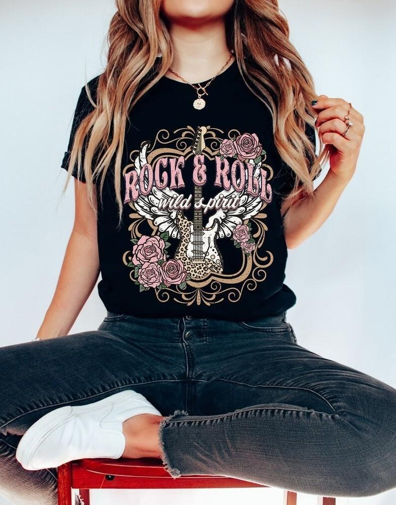 Rock n Roll TeeVintage Style Rock and Roll shirt Guitar shirt Unisex T-Shirt XXXL