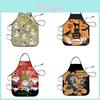 Delantal Impermeable de Calabaza y Esqueleto de Halloween con Estampado de Dibujos Animados Para Cocina y Uso Doméstico