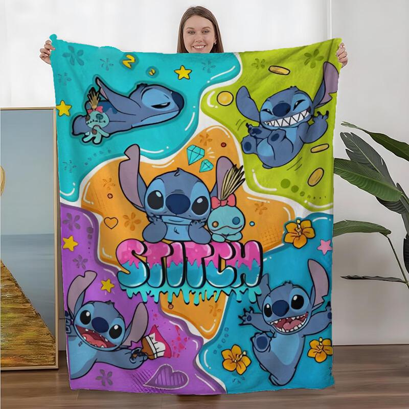 Stitch "Bath Battle" Flannel Throw Blanket