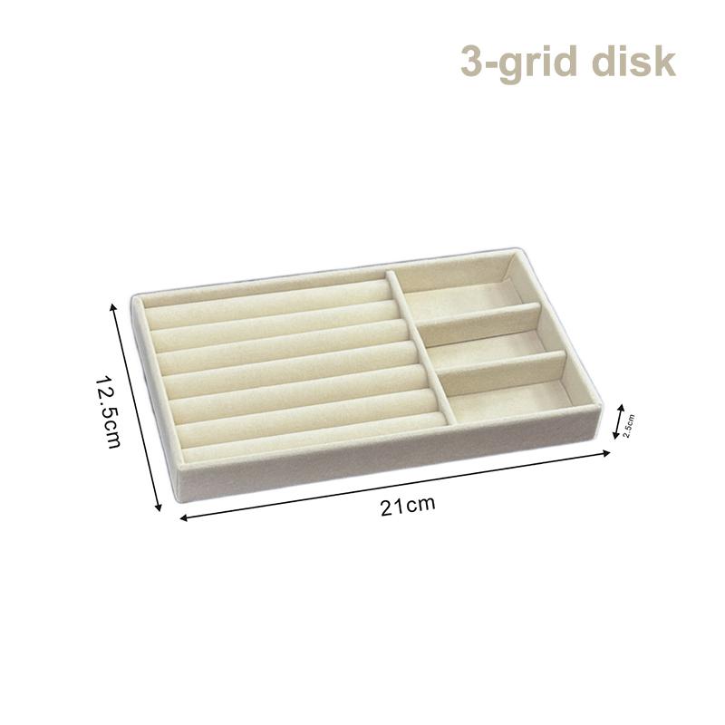 Flockovaný šperkovnicový displejový podnosový stojan Více stylů pro náhrdelník, náramek, náušnice, prsten Organizér Box