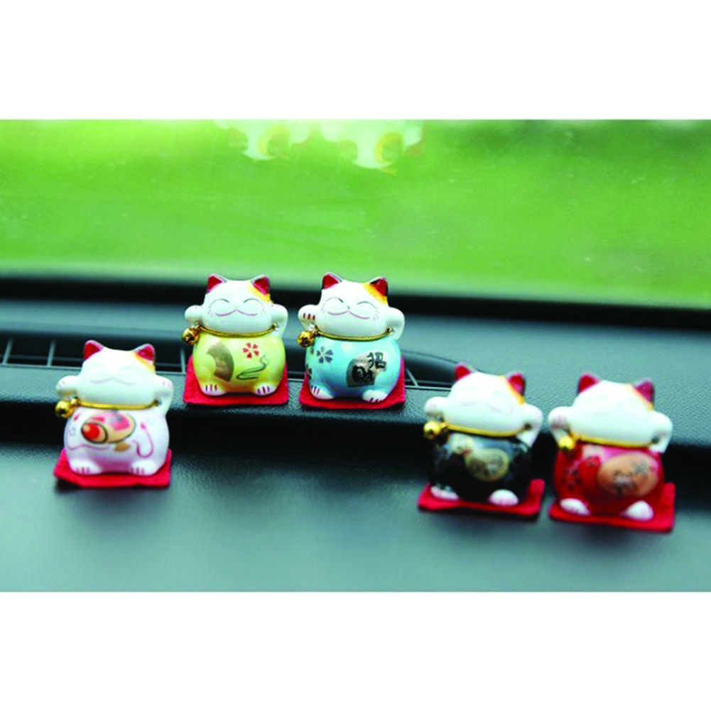 5pcs/set Car Ornaments Cute Smiling Lucky Cat Auto Interior Ornaments #1 #1