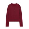 Women's Autumn Round Neck Knit Cardigan - Versatile, Solid Color