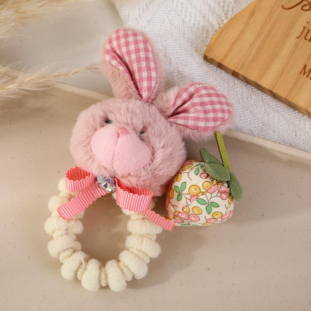 

Детская резинка для волос с очаровательным плюшевым кроликом и медведем — бережно относится к волосам