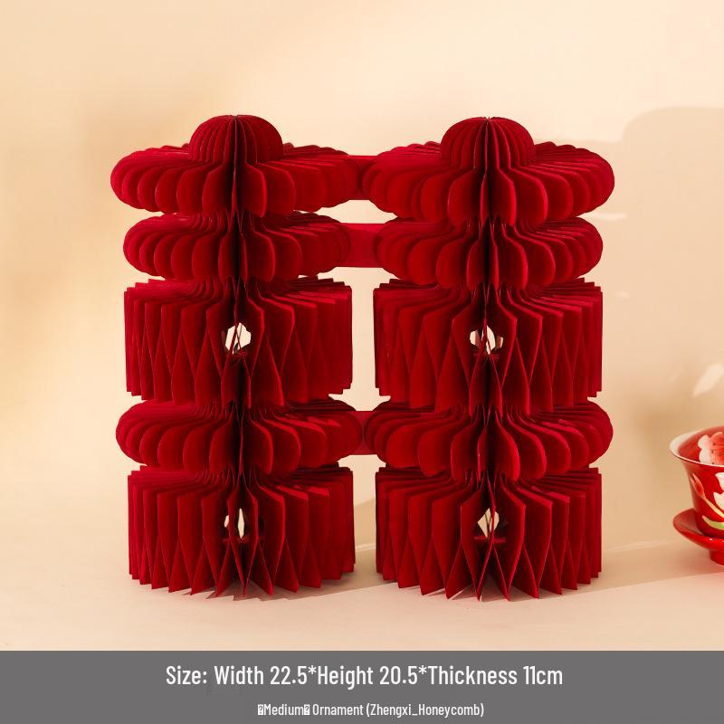 Double Happiness Honeycomb Balls: Wedding Room & Table Centerpieces, Engagement Party Décor, 3D Wedding Supplies