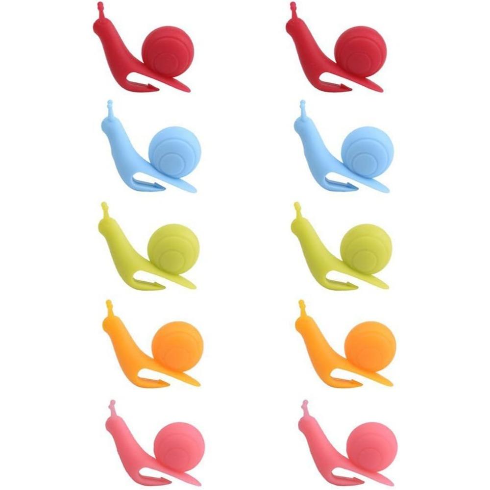 5 szt. Urocze silikonowe zawieszki na torebki herbaty w kształcie ślimaka, kolorowe markery do identyfikacji filiżanek do herbaty, idealne na przyjęcia domowe i do biur