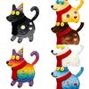 6PCS Wooden Coaster, Cute Puppy Shape, Thermal Insulation Non-Slip Design, Durable Easy To Clean Coasters for Home Office Decor