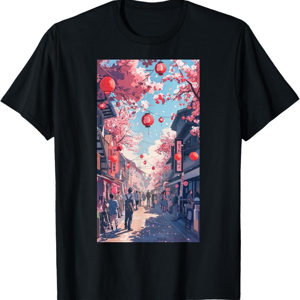 Street Scene Japan Japan Cherry blossom Sakura T-Shirt