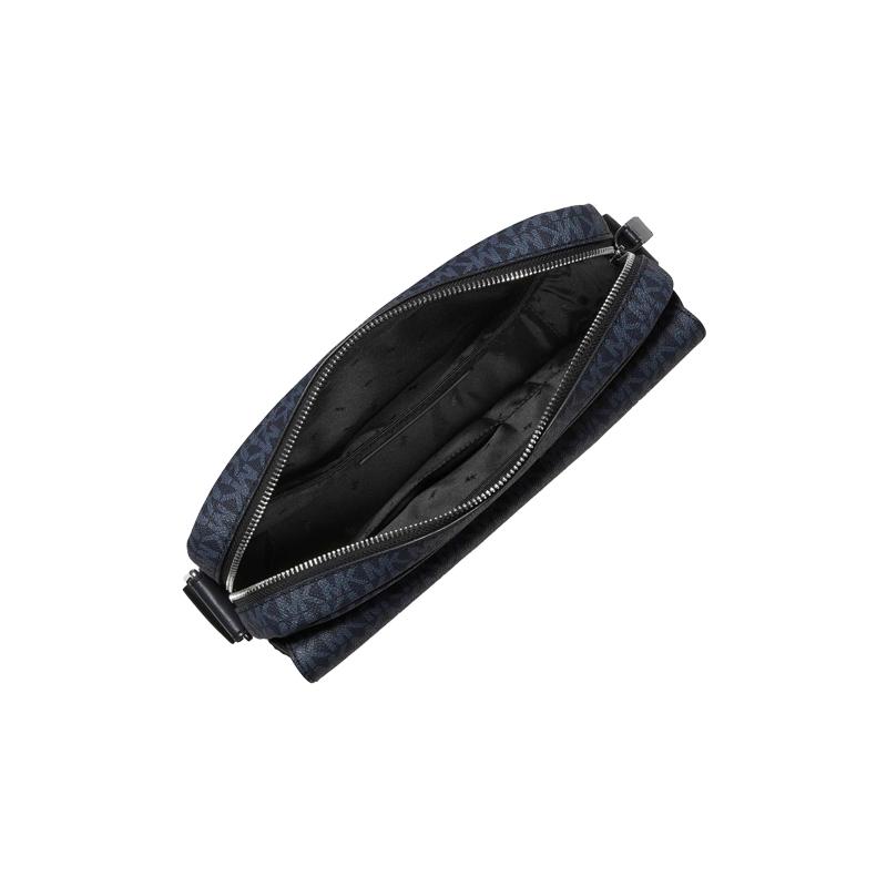 Michael Kors Cooper Classic Solapa Presbicia Casual Viaje Diario Cuero Artificial Bolso para Cámara Bolso Cruzado Mediano Hombre Azul Oscuro