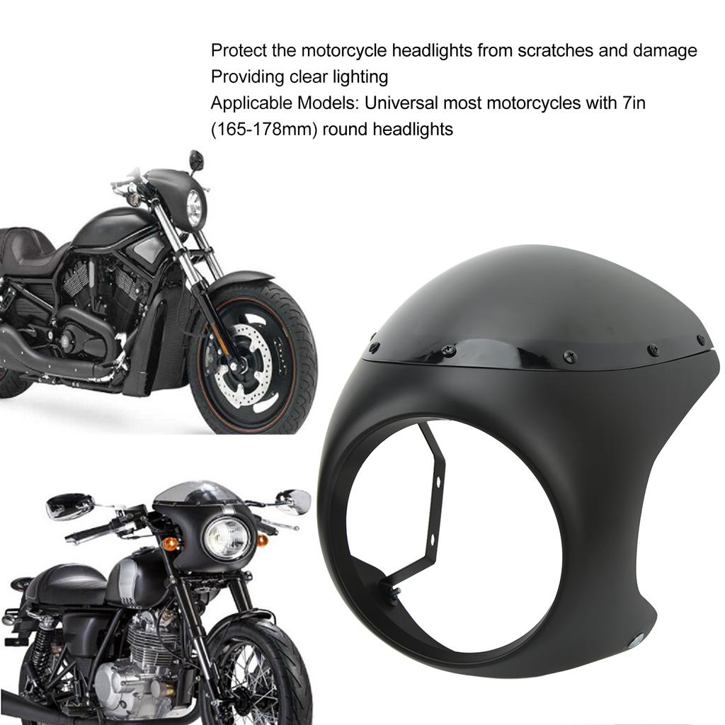 7in Motorcycle Headlight Fairing     Aging Resistant   Fit for Round Headlights Motorbike