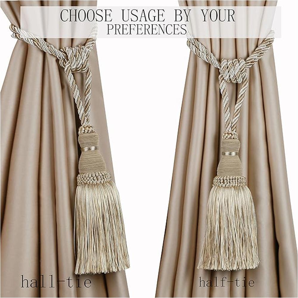 1&2 Pièces Embrasses de Rideaux Décoratives Fait Main Élégantes Cordelettes Pompons Retenues pour Rideaux Décor Accessoires de Pièce Support de Rideau