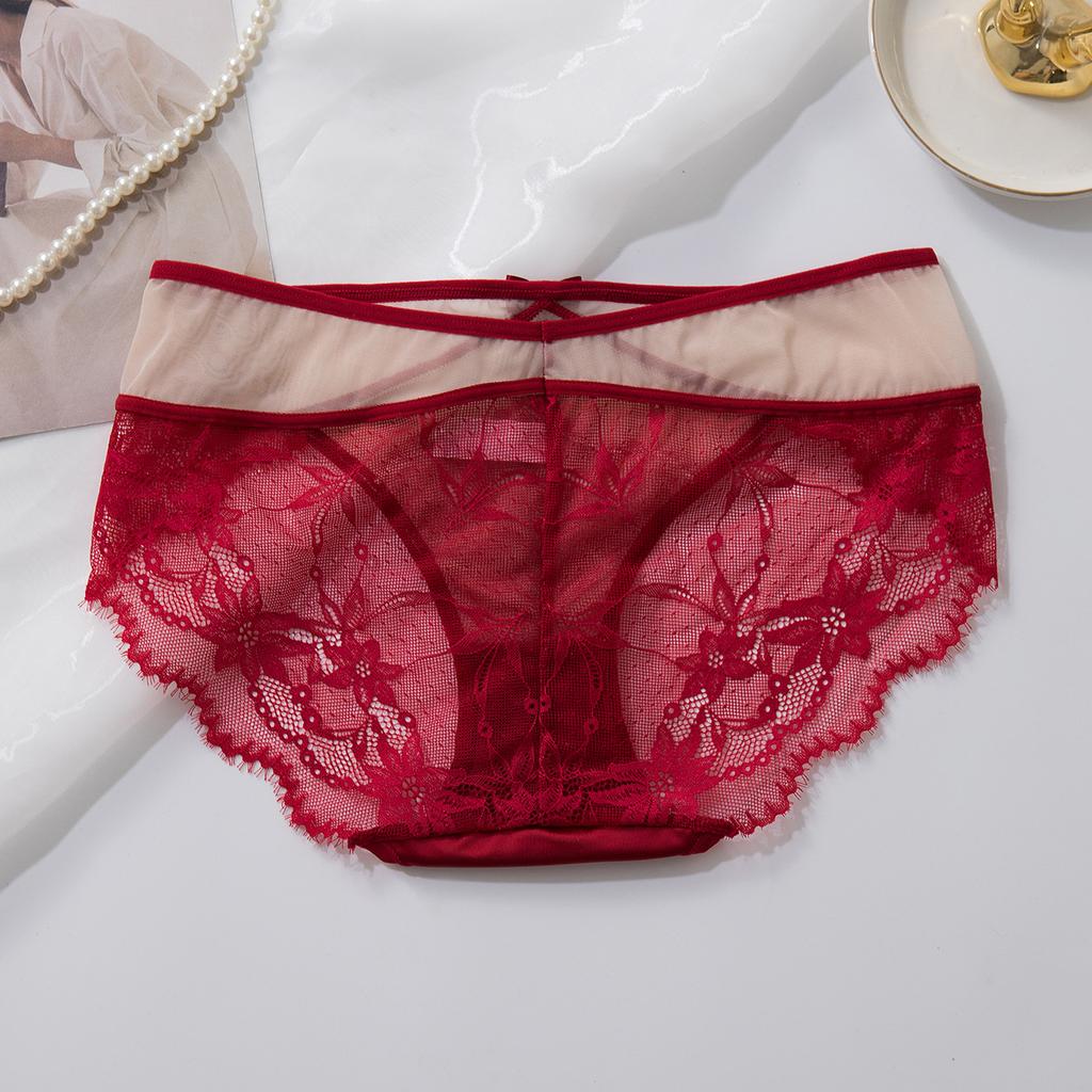 Mid Waist Lace Sexy Panties Breathable Plus Triangle High Elasticity Women’s Panties