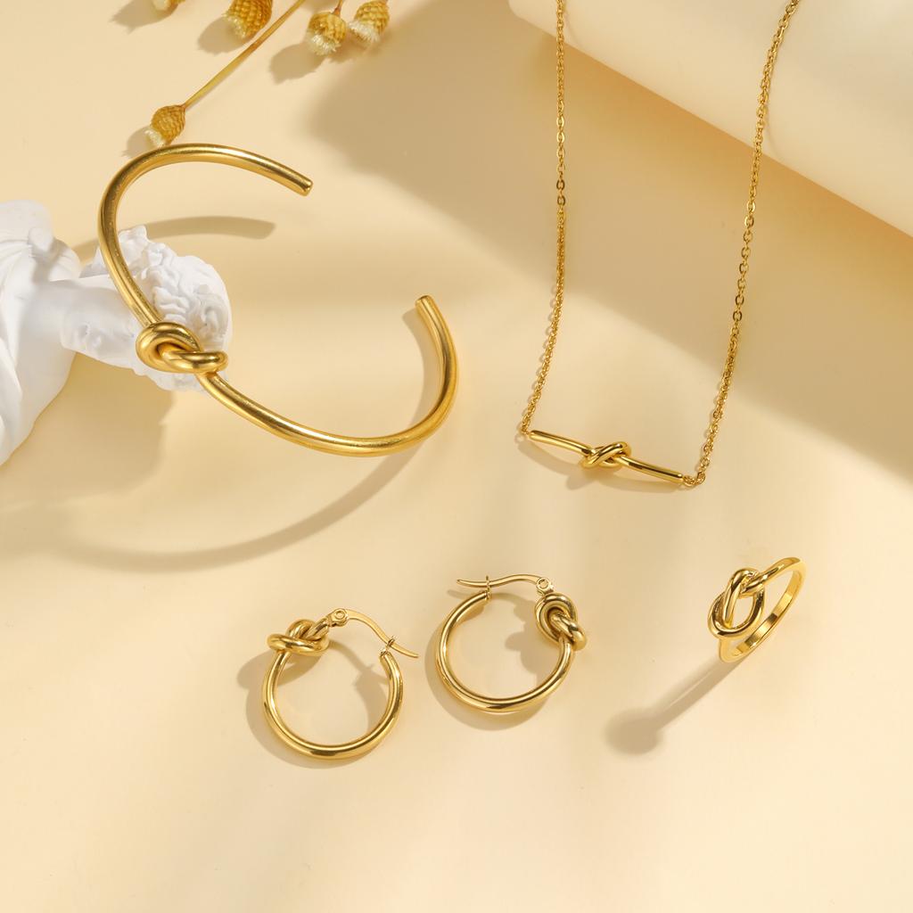 Tie The Knot Pendant Necklace for Women, Stainles Steel Forever Love Knot Infinity Jewelry Wedding Bridal Party