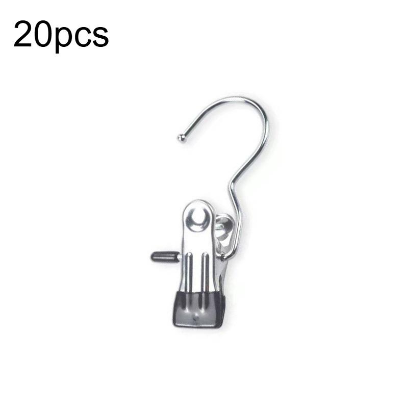 

20pcs Stainless Steel Pant Hangers with Hooks - Heavy-Duty Laundry Clips, Space-Saving Multifunctional Storage for Jeans