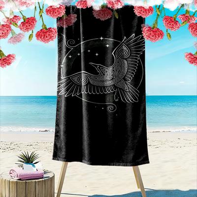 Celestial Bird In Flight Print Beach Towel, Quick Drying, Suitable for Travel, Outdoor Sports, Jogging, the Beach and Swimming, Gift