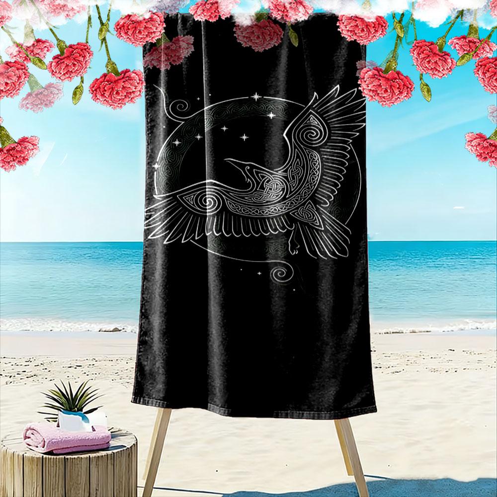 Celestial Bird In Flight Print Beach Towel, Quick Drying, Suitable for Travel, Outdoor Sports, Jogging, the Beach and Swimming, Gift