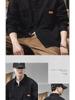 Men's American Retro Black Heavy Workwear Shirt - Spring & Autumn Fashion Jacket