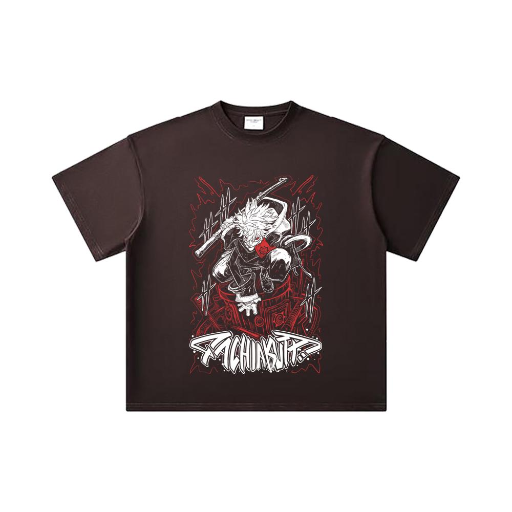 260 GSM Double Yarn 32 Count 100% Cotton Gachiakuta V1 Rudo Print Unisex Heavy Cotton T Shirt