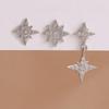 3PCS French Design Stainless Steel Zircon Star Stud Earrings Set For Women Helix Tragus Star Earring Cartilage Piercing Jewelry