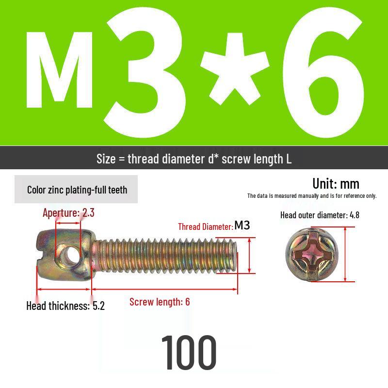 304 Stainless Steel Lead Seal Galvanized Meter Screw with Cross Hole