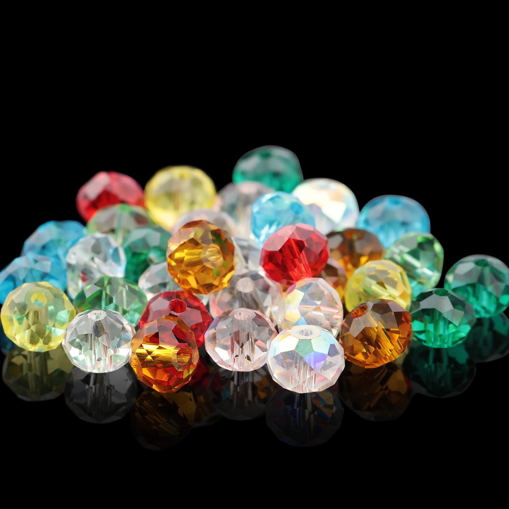 Vânzare cu ridicata Cele mai vândute 10 culori Mărgele de cristal Mărgele rotunde de sticlă Fațetate mărgele libere Cu cutie recipient pentru realizarea bijuteriilor