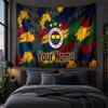 Arazzo Personalizzato da Appendere alla Parete Tessuto con Sfondo Artistico Modello Fenerbahçe FC