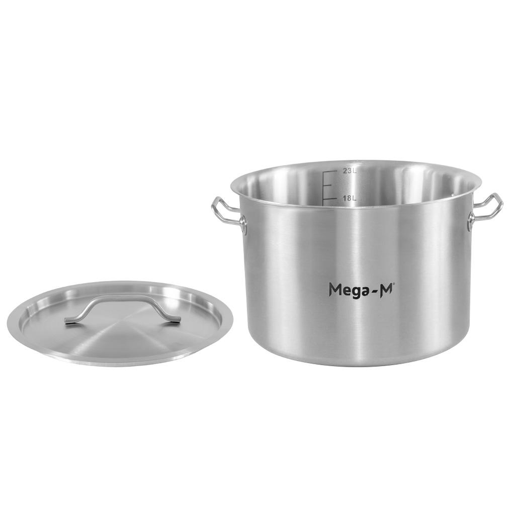 Medium Catering Pot With Lid Mega-M Standard 24L Dia. 36 Cm X H 24 Cm N
