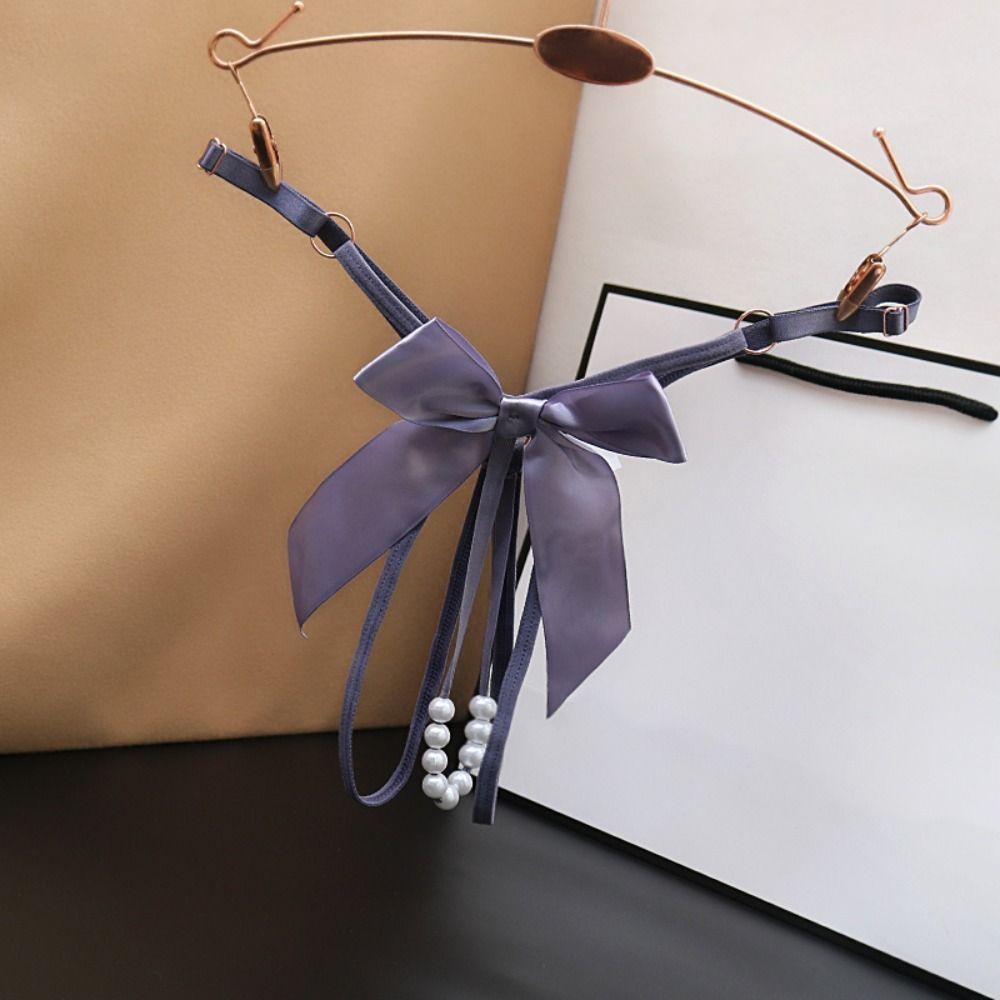 Pearl Sexy Hollow Out Thongs Bow Women's Briefs Underwear Lace G-String  Women