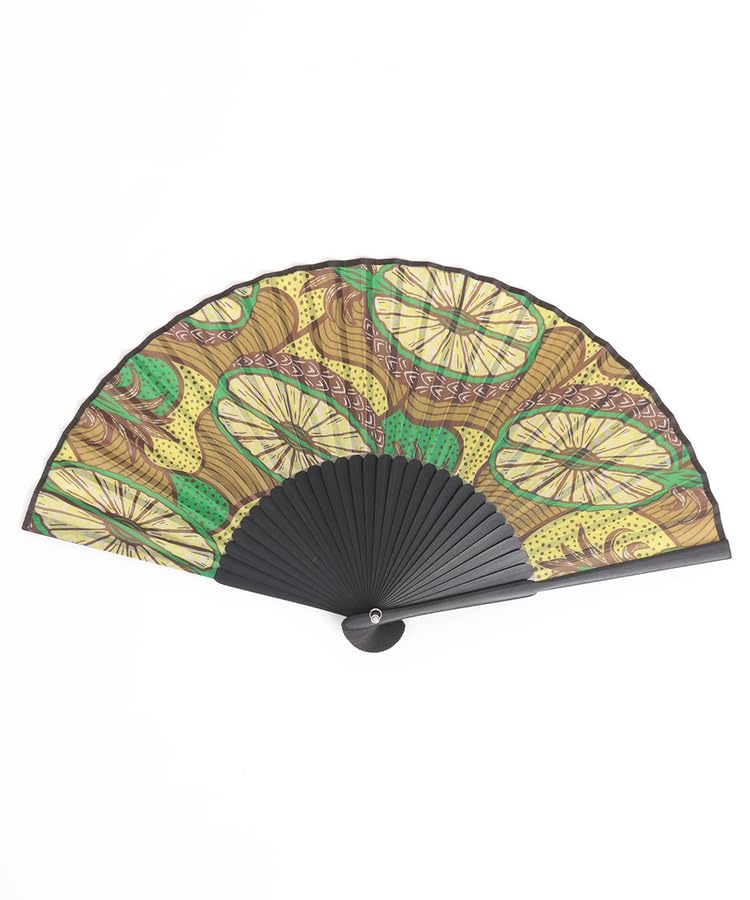 Titicaca Ethnic Print Folding Fan with Storage Japanese Clothing Free ZOSCBD7044 Women's Bag, Accessory, Size, Yellow,
