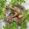 Metal Gold Frog Sign Retro Ornate Framed Wall Art Home Decor