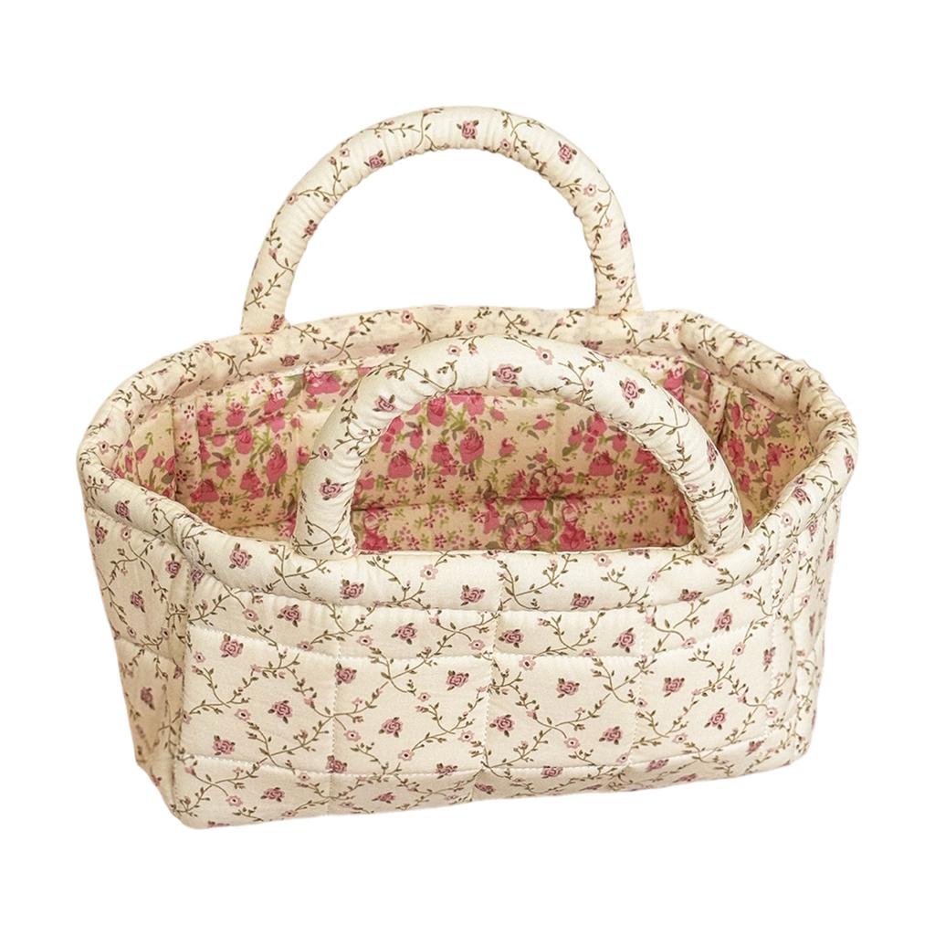 Floral Storage Basket, Desktop for Cosmetics, Toys, Snacks - Multi-Purpose Home Decor Storage Basket for Living Room, Bedroom,