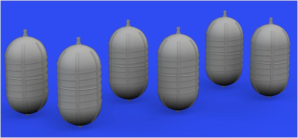 Eduard 1/48 Messing Zweiter Weltkrieg USA. G-1 Sauerstoffflaschen der Army Air Forces (6er Set) Kunststoffmodellbausatz Teile EDU648810