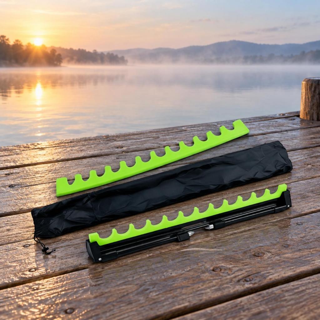 Adjustable Aluminum Fishing Rod Rack Folding with Extendable