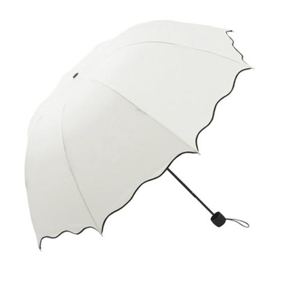 Lovely Women Lotus Leaves Anti UV Dome Parasol Outdoor Sun/Rain Folding Umbrella