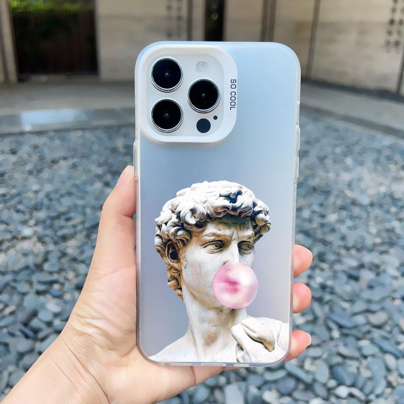 Art Aesthetic David Mona Lisa Phone Case For iPhone 16 15 14 13 Pro Max Mini 15 14 Plus 12 11 Pro Max Shockproof Laser Cover